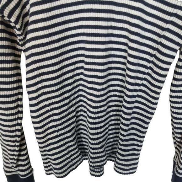 Abercrombie & Fitch Mens M Blue/White Striped Long Sleeve Muscle Thermal T Shirt - Picture 3 of 8